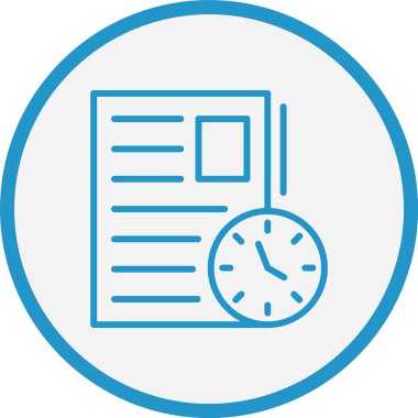 Sınav Vektör Satırı Mavi Çember