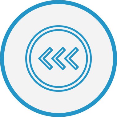 Hızlı Ters Ok Çizgisi Mavi Çember