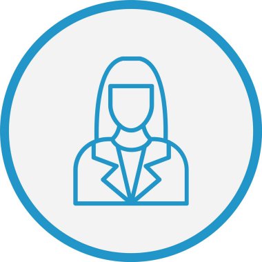 Kadın Çizgisi Mavi Çember