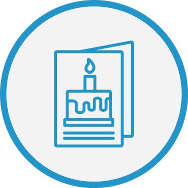 Doğum günü kartı çizgisi Mavi Çember