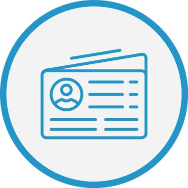 Kartvizit Vektör Satırı Mavi Çember