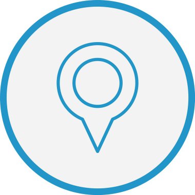 Konum Pin Çizgisi Mavi Çember