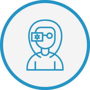 Kadın Çizgisi Mavi Çember