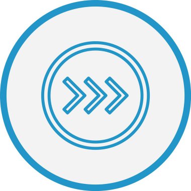 Hızlı İleri Ok Çizgisi Mavi Çember