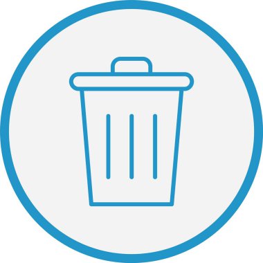 Çöp Kutusu Mavi Çember Çizgisi