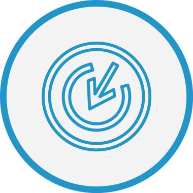 Hedef Ok Çizgisi Mavi Çember