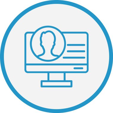 Kullanıcı Satırı Mavi Çember Çizgisi Mavi Çember