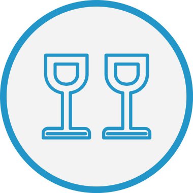 Şarap Cam Çizgisi Mavi Çember