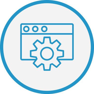 Web Ayarlama Çizgisi Mavi Çember