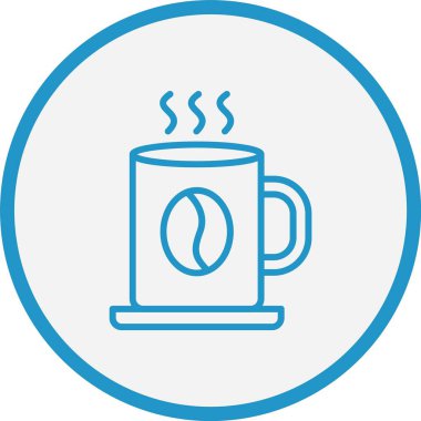 Kahve kupası çizgisi Mavi Çember