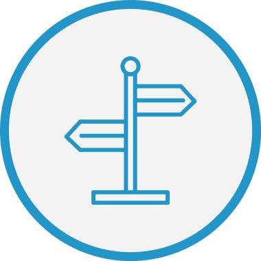 Yönsel İşaret Çizgisi Mavi Çember