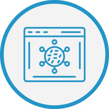 Virüs Çizgisi Mavi Çember