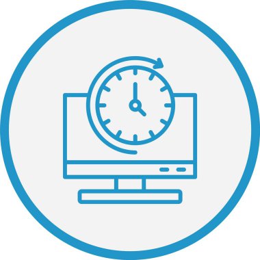 Saat Çizgisi Mavi Çember