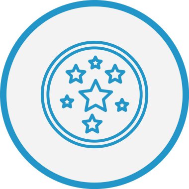 Yıldızlar Çizgisi Mavi Çember