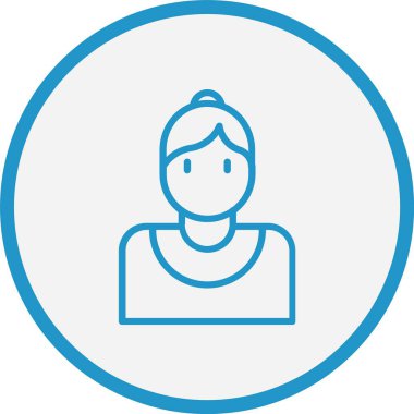 Kadın Çizgisi Mavi Çember