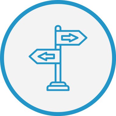 Yön Çizgisi Mavi Çember