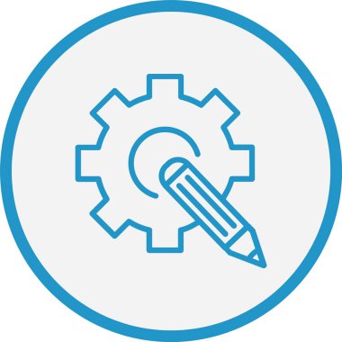 Dişliler Çizgisi Mavi Çember