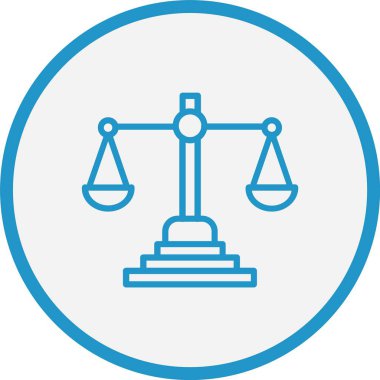 Adalet Ölçek Çizgisi Mavi Çember