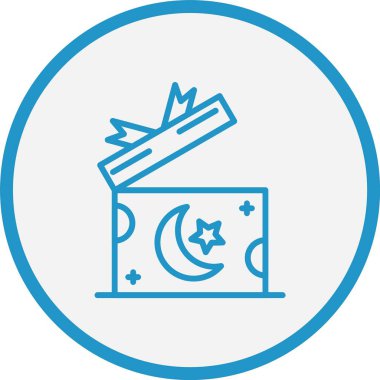 Hediye Kutusu Satırı Mavi Çemberi Aç