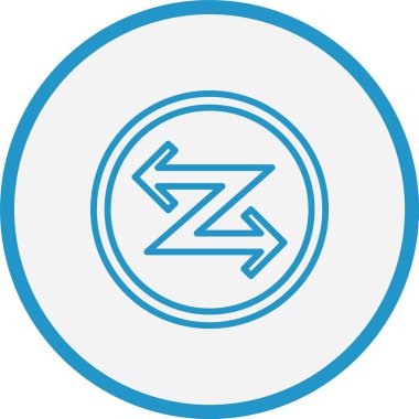 Zigzag Ok Çizgisi Mavi Çember