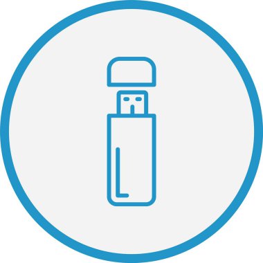 Pendrive Çizgisi Mavi Çember