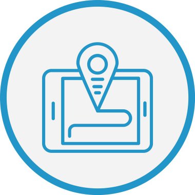 Dijital Göçebe Çizgisi Mavi Çember