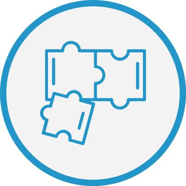 Bulmaca Çizgisi Mavi Çember