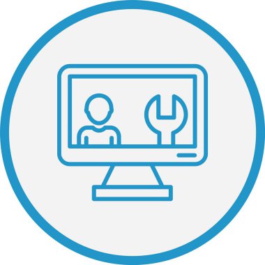 Ekran Çizgisi Mavi Çember