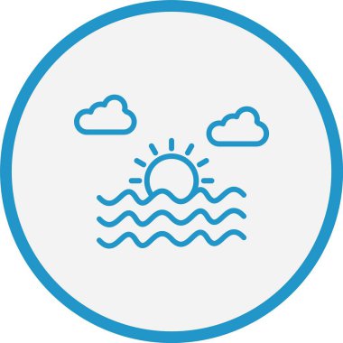 Günbatımı Çizgisi Mavi Çember