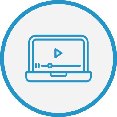 Video Pazarlama Çizgisi Mavi Çember