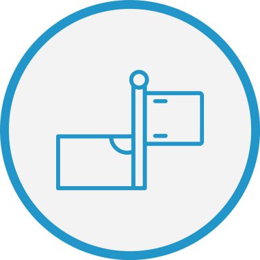 Köşe Çizgisi Mavi Çember