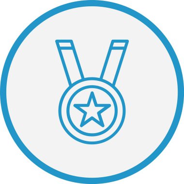 Madalya Çizgisi Mavi Çember