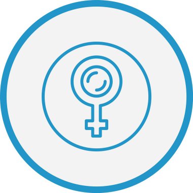 Kadın Cinsiyet Sembol Çizgisi Mavi Çember