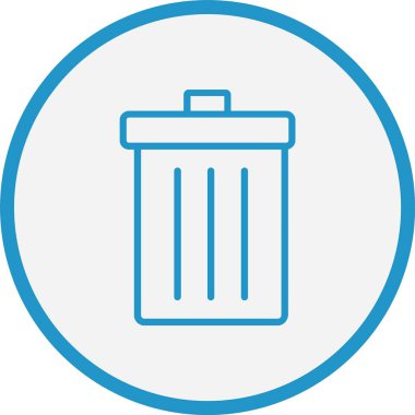 Çöp Kutusu Satırı Mavi Çember