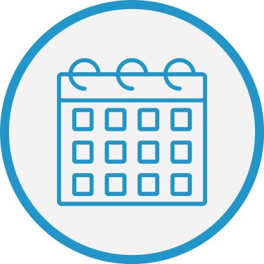 Takvim Çizgisi Mavi Çember