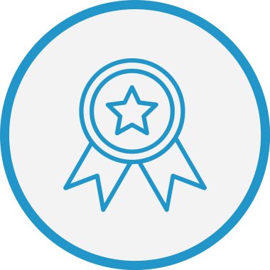 Madalya Çizgisi Mavi Çember