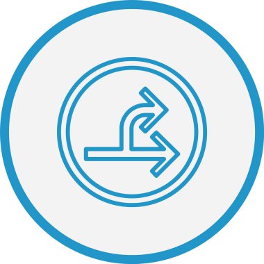 Çift Yönlü Ok Çizgisi Mavi Çember