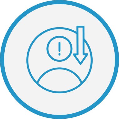 İnsan Hatası Vektör Çizgisi Mavi Çember