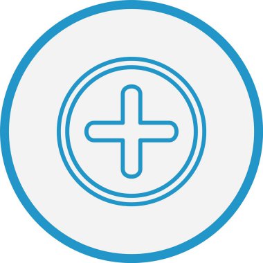 Artı İşaret Çizgisi Mavi Çember