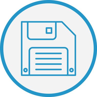 Disket Çizgisi Mavi Çember