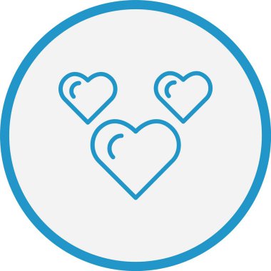 Kalp Çizgisi Mavi Çember