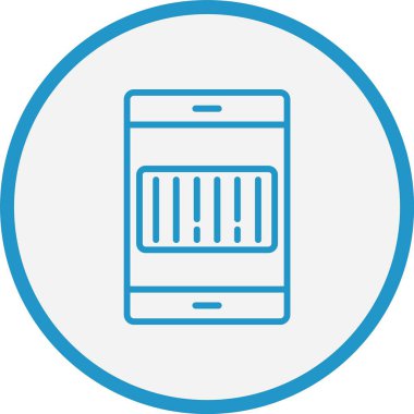 Bar Kod Tarayıcı Satırı Mavi Çember