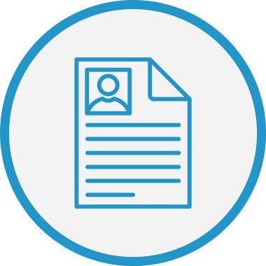 CV 'nin Vektör Çizgisi Mavi Çember