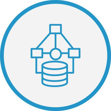 Veri Modelleme Çizgisi Mavi Çember