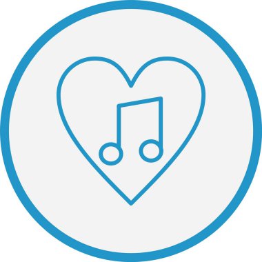 Favori Müzik Çizgisi Mavi Çember