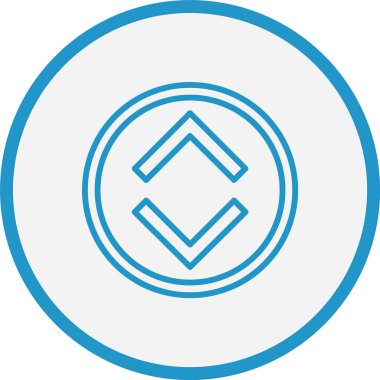 Yukarı ve Aşağı Ok Çizgisi Mavi Çember