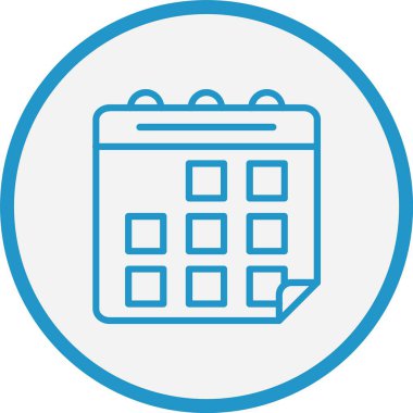 Takvim Çizgisi Mavi Çember