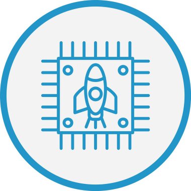 Roket Yonga Çizgisi Mavi Çember