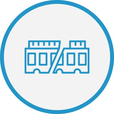 Kırık Koç Çizgisi Mavi Çember