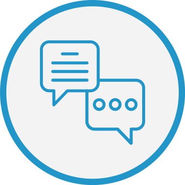 Kabarcık Konuşma Satırı Mavi Çember